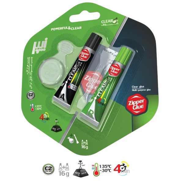 Zipper Glue İran Malı Çift Karışımlı Yapıştırıcı 16 Gr Şeffaf ürün görseli 1