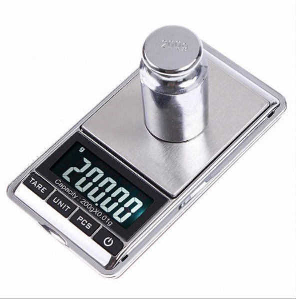 Kılıf Hediyeli Hassas Mini Terazi 500 gram 0.01 Hassasiyet ürün görseli 1