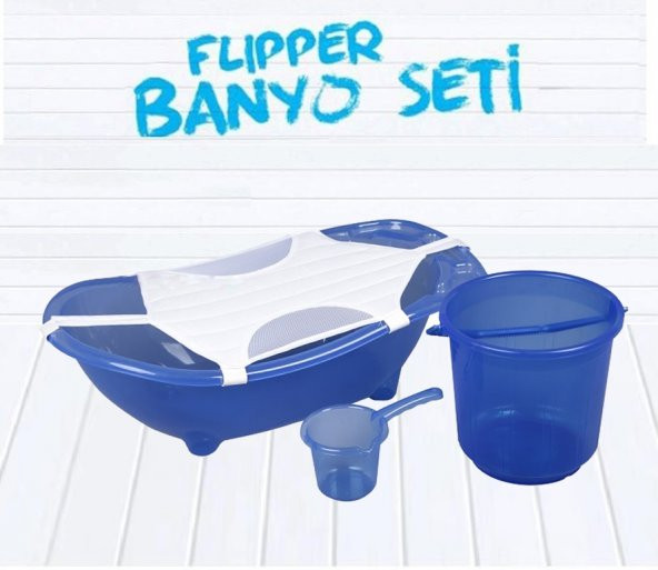 Flipper Bebek Banyo Küvet Seti - 5 Parça Bebek Banyo Küveti ürün görseli 1