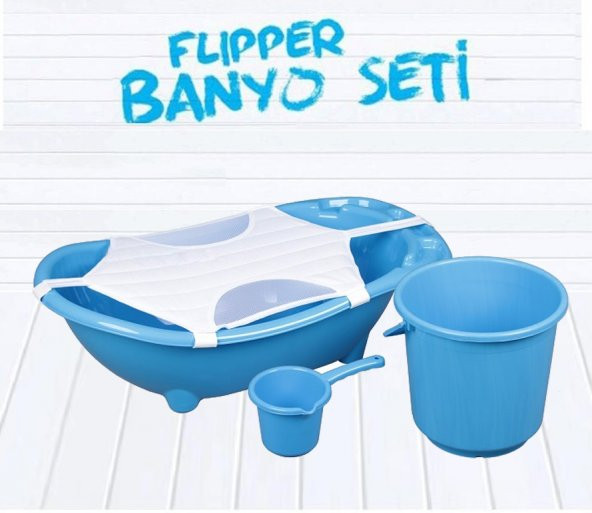 Flipper Bebek Banyo Küvet Seti - 5 Parça Bebek Banyo Küveti ürün görseli 1