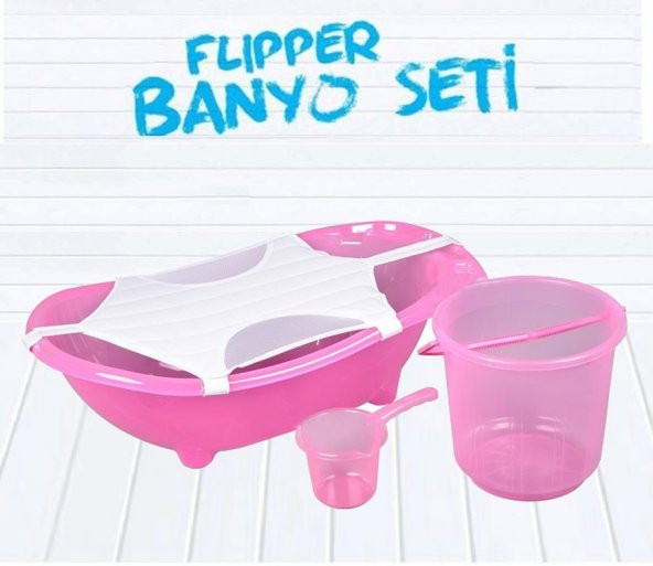 Flipper Bebek Banyo Küvet Seti - 5 Parça Bebek Banyo Küveti ürün görseli 1