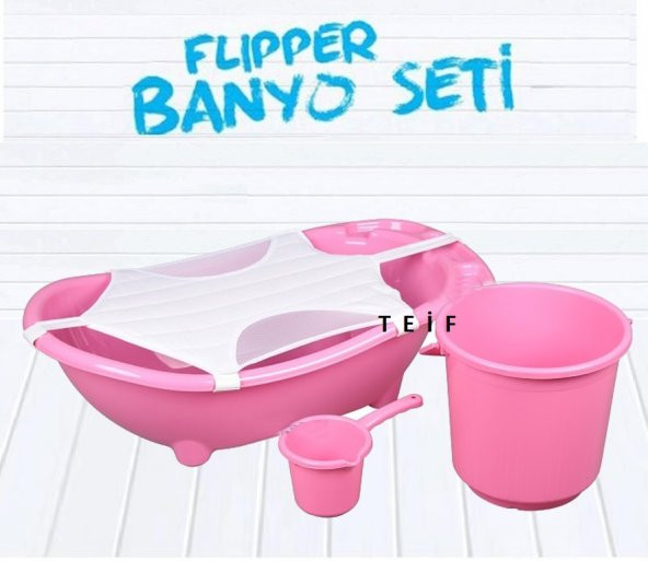 Flipper Bebek Banyo Küvet Seti - 5 Parça Bebek Banyo Küveti ürün görseli 1