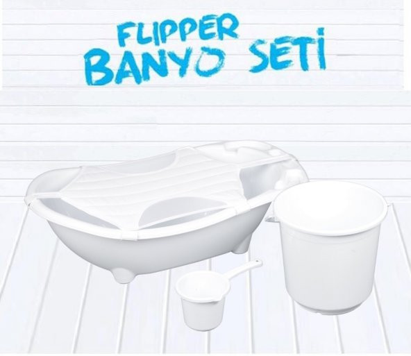 Flipper Bebek Banyo Küvet Seti - 5 Parça Bebek Banyo Küveti ürün görseli 1
