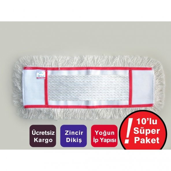 Safell Eko Nemli Mop Paspası 80 cm Zincir Dikiş 10lu Paket ürün görseli 1