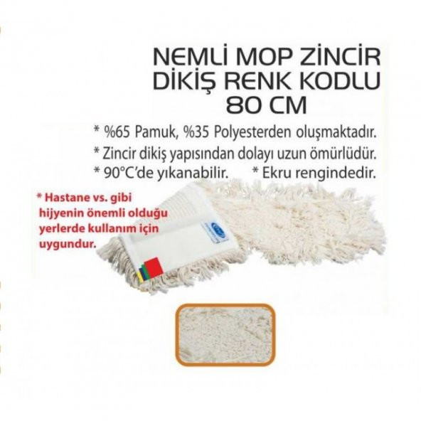Eko Nemli Mop Paspası 80 cm Zincir Dikiş 10lu Paket ürün görseli 1