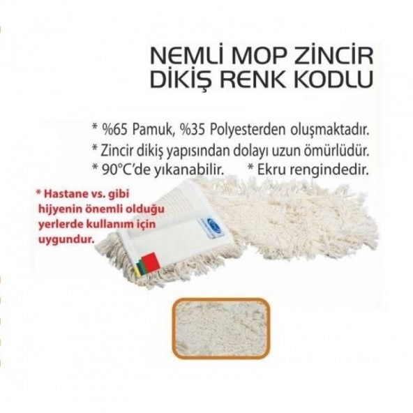 Safell Nemli Mop - Temizlik Arabası Paspası 80 cm