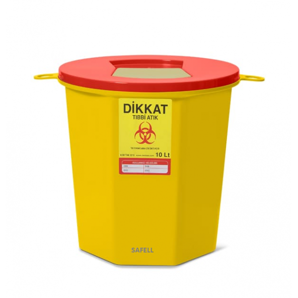 Safell Tıbbi Atık Kutusu - Tıbbi Atık Kovası 10 Litre 25 Adet ürün görseli 1