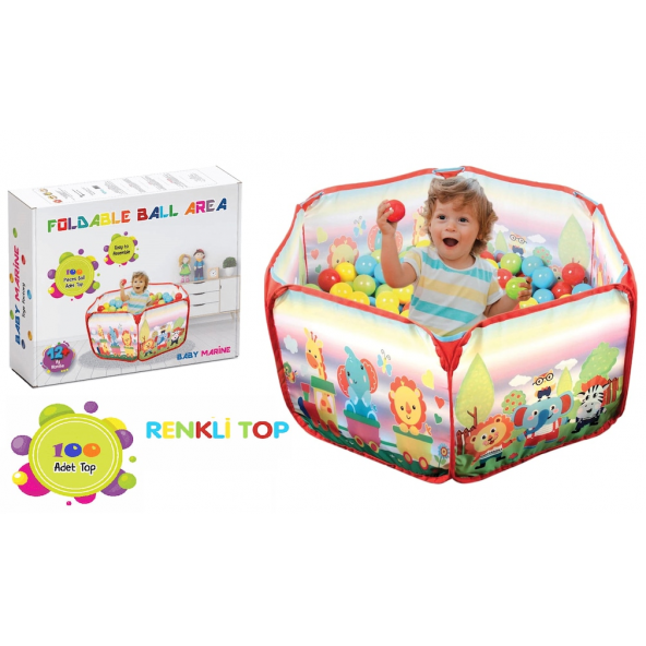 Baby Marine Katlanabilir Top Havuzu + 6 Cm 100 Adet Havuz Topu ürün görseli 1