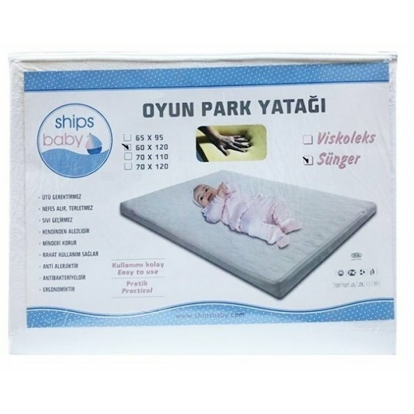 Ships Baby Alezli Su Geçirmez Oyun Parkı Yatağı 60x110 - Oyun Park Yatağı ürün görseli 1