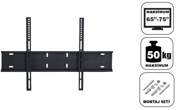 Achill 65'' - 75'' - 165 - 190 Ekran Sabit Tv Askı Aparatı ürün görseli 1