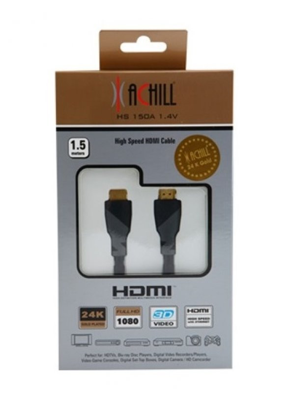 Achill HS 150A 1.4 Gold Hdmı Kablo - Altın Uçlu Hdmı kablo ürün görseli 1