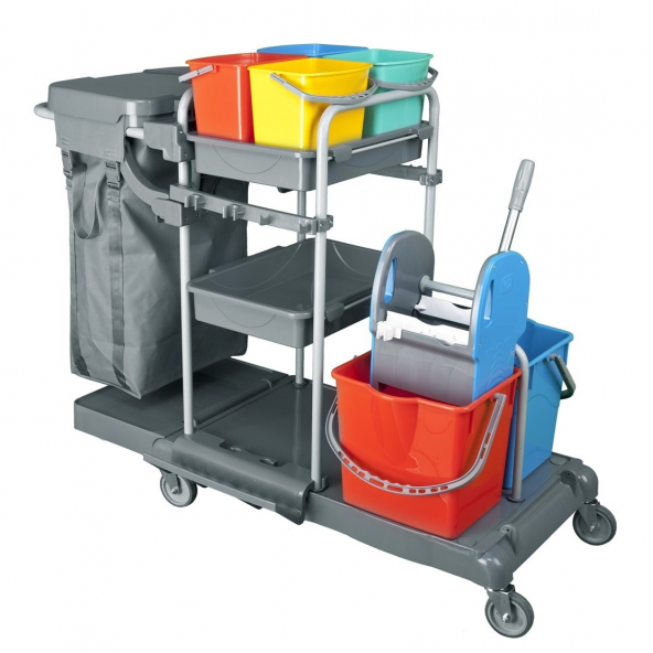 Safell SF3301 Brandalı Krom Kat Temizlik Arabası - Çöp Toplama Arabası ürün görseli 1