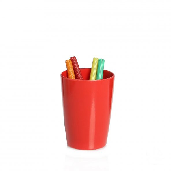 HK50248A3-K KALEMLİK KIRMIZI RENKLİ MELAMİN OFİS GERECİ 8X8X11CM 320ML ürün görseli 1