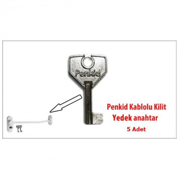 Penkid Marka Kablolu Kilit için Yedek Anahtar 5 Adet ürün görseli 1