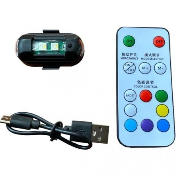 Lamba Uçak Kanadı Çakar Şarj Rgb Kumandalı Led ürün görseli 1