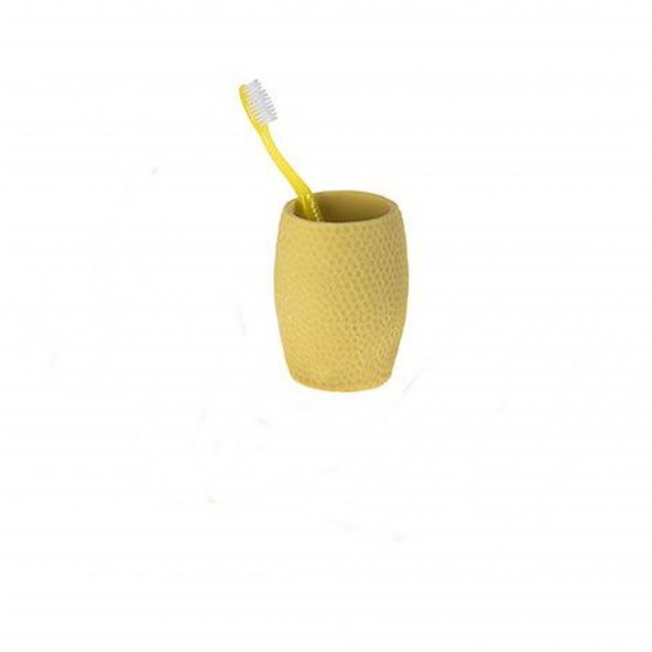 DT0082SB DİŞ FIRÇALIK''MACUNLUK SARI PETEK DESENLİ POLİRESİN 8X8X10CM 400ML ürün görseli 1