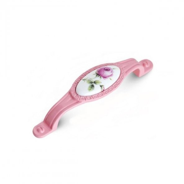 Tomurcuk Porselen Mobilya Dolap Kulp 96 mm Pembe Gül Pembe ürün görseli 1
