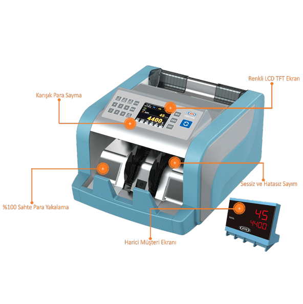 Htm Mini Mix Karışık Para Sayma Makinesi Sahte Yakalama Özelliği - Resim 2