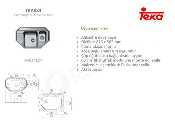 TEKA STAGE 60 E ANKASTRE EVYE - Resim 2