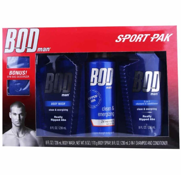 Bodman Really Ripped Abs Sport Pak Erkek Hediye Seti – Vücut Spreyi & Duş Jeli Kombinasyonu ürün görseli 1