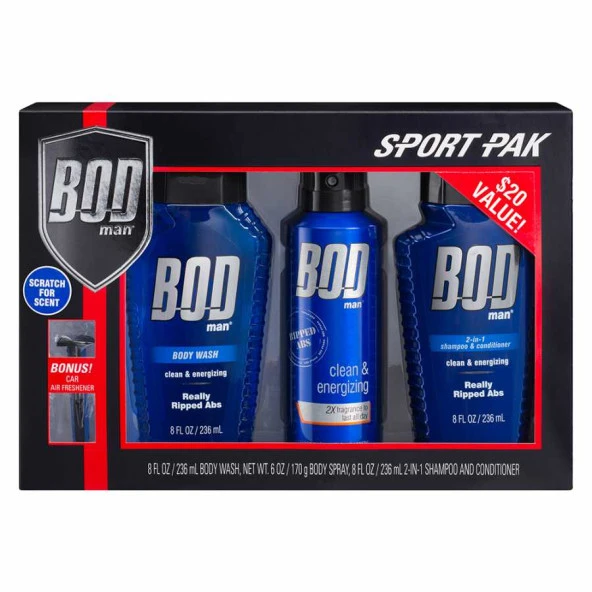 Bodman Really Ripped Abs Sport Pak Erkek Vücut Spreyi Hediye Seti ürün görseli 1