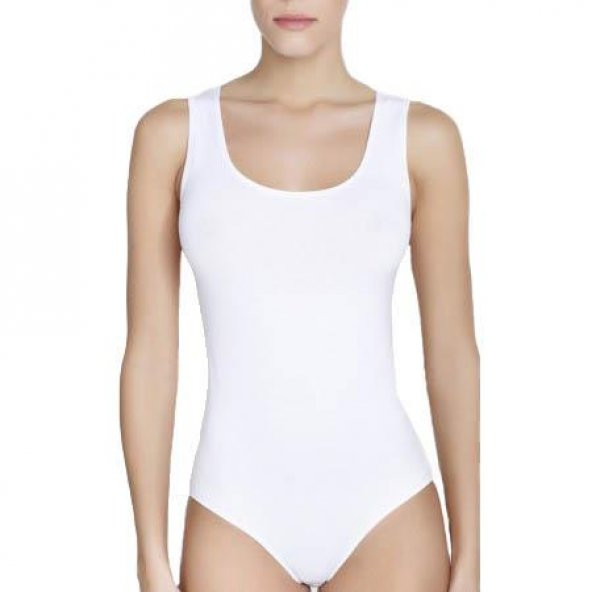 Çift Kaplan Bayan Geniş Askılı Çıtçıtlı Body 761 - Resim 2