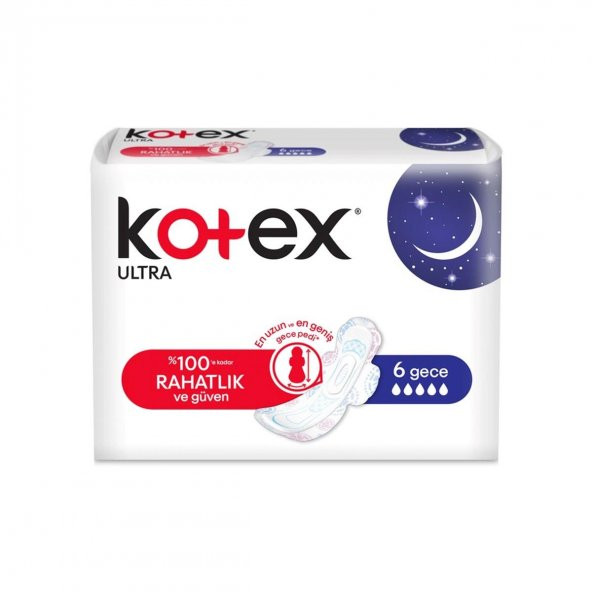 Kotex Ultra Kanatlı Gece 6 Lı ürün görseli 1