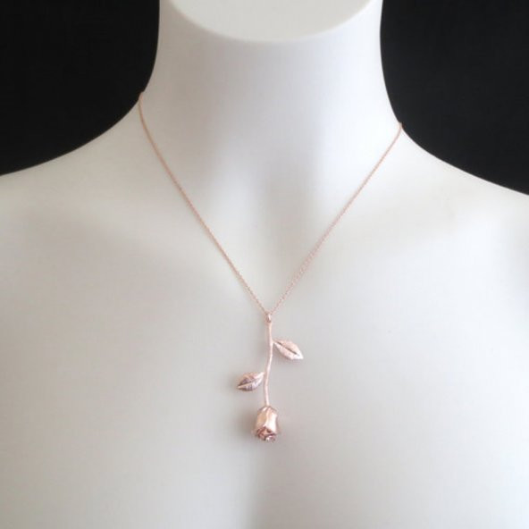 Frilly Gül Rose Kolye (FKK19SL) - Resim 2