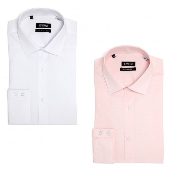 PINGÖMLEK KENSINGTON VESTA COMBO 4 İKİLİ SET ERKEK GÖMLEK BEYAZ PEMBE ürün görseli 1