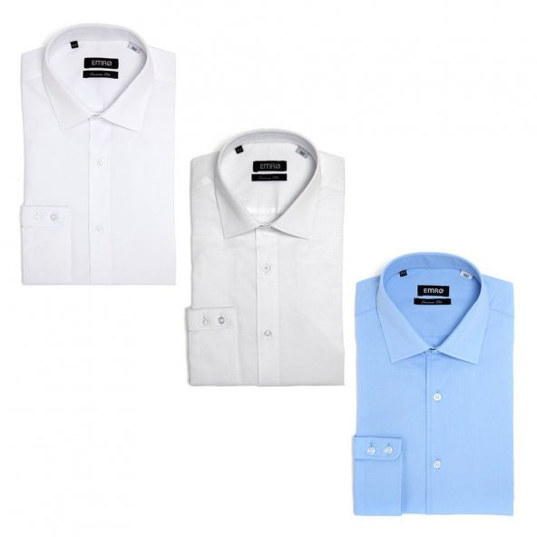 PINGÖMLEK KENSINGTON MONTELLO VESTA COMBO 41 ÜÇLÜ SET ERKEK GÖMLEK BEYAZ DESENLİ BEYAZ AÇIK MAVİ ürün görseli 1