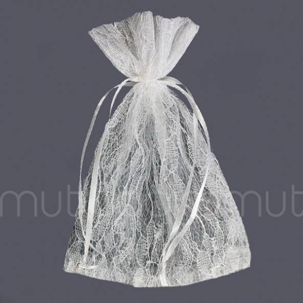 12 Adet 12x17cm Dantel Kese - Resim 2