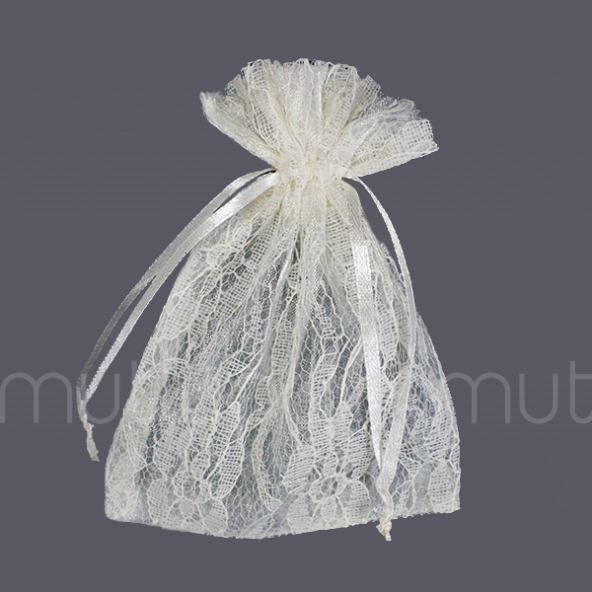 12 Adet 10x13cm Dantel Kese - Resim 3