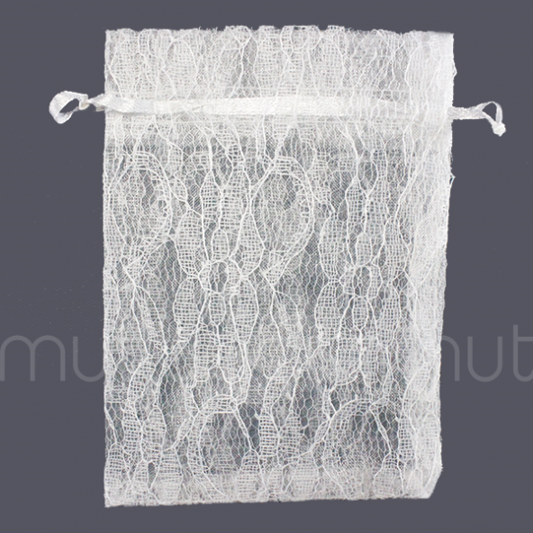 12 Adet 10x13cm Dantel Kese - Resim 8