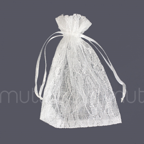 12 Adet 10x13cm Dantel Kese - Resim 9