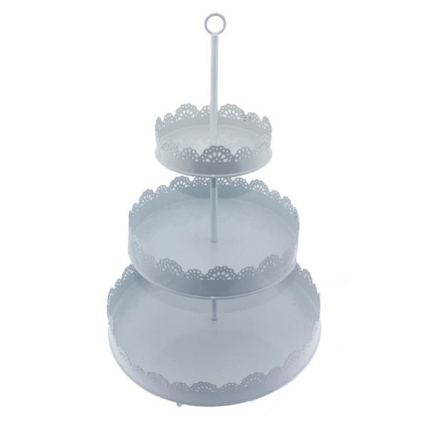 İşlemeli Metal Cupcake Standı 3 Katlı ürün görseli 1