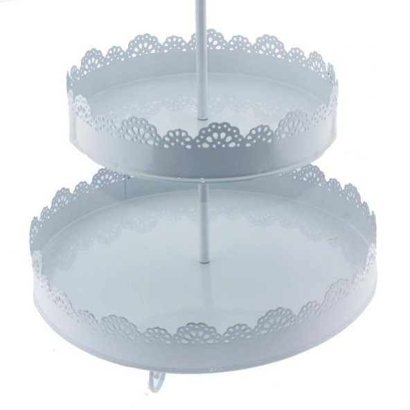 İşlemeli Metal Cupcake Standı 3 Katlı - Resim 5