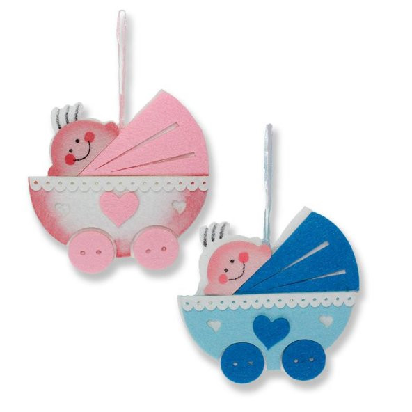 Pusette Bebek Keçe Kapı Süsü Küçük 13x13cm ürün görseli 1