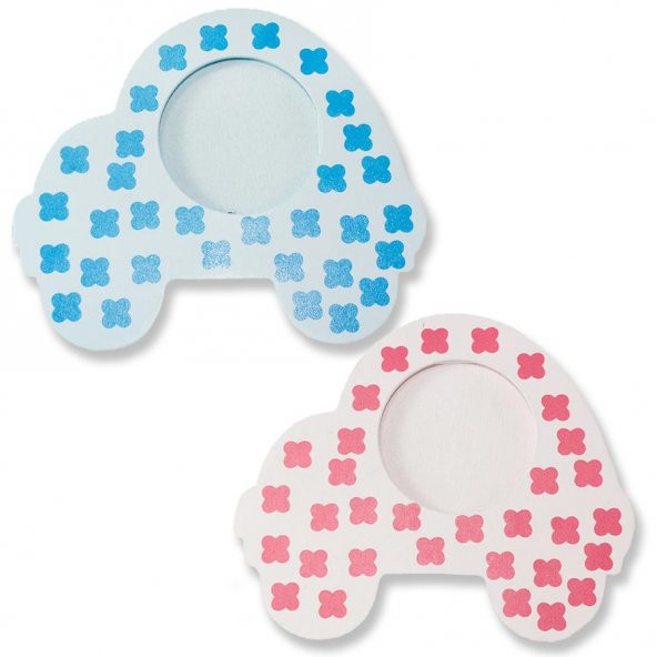 12 Adet 12x10cm Ahşap Çerçeve Çiçekli Araba ürün görseli 1
