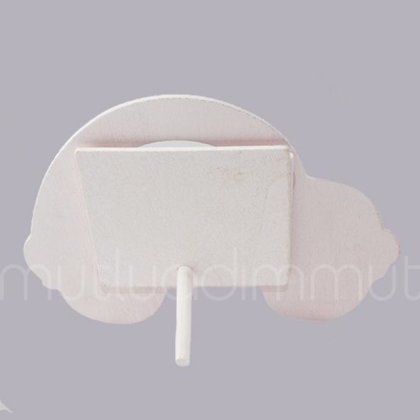 12 Adet 12x10cm Ahşap Çerçeve Çiçekli Araba - Resim 4