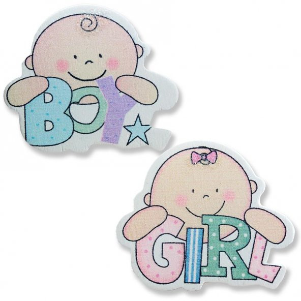 Ahşap Sticker Bebek 12 Adet ürün görseli 1
