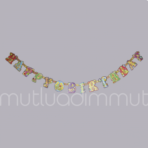 Ayçiçekli Happy Birthday Bayrak Flama Banner ürün görseli 1