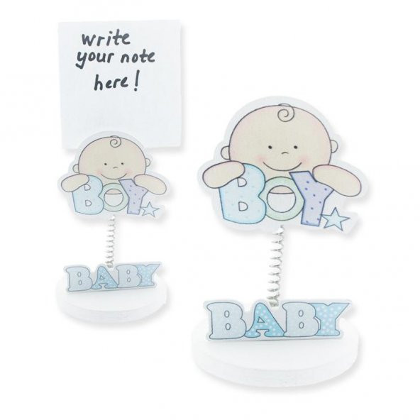 12 Adet Bebek Boy Sticker Ahşap Notluk ürün görseli 1