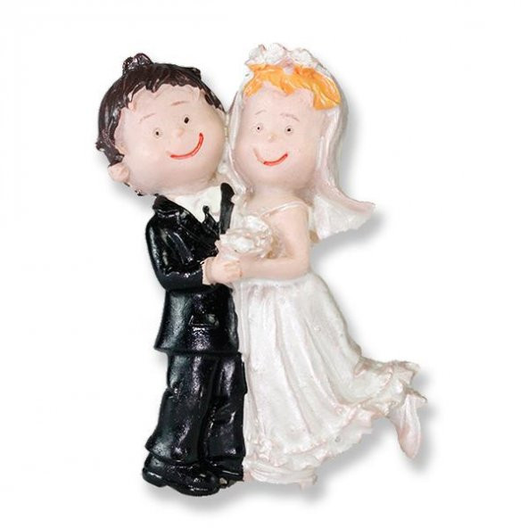 12 Adet Ayağı Havada Gelin Ve Damat Biblo ürün görseli 1