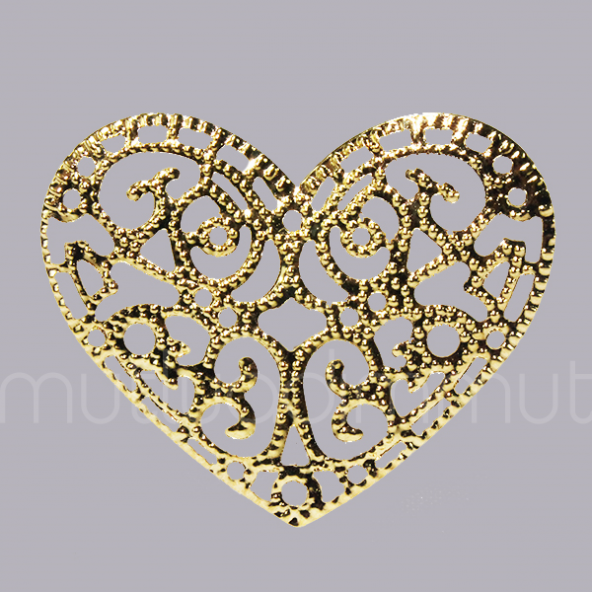 20 Adet 3,8x3,2cm Metal Kalp - Resim 4