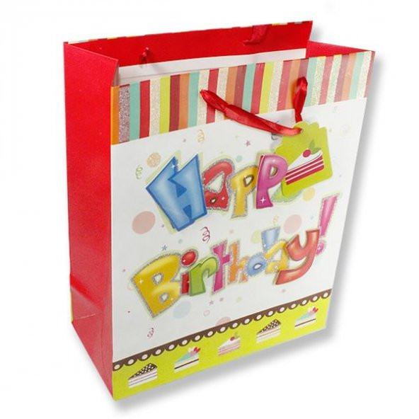 Happy Birthday Karton Çanta 1 Adet ürün görseli 1