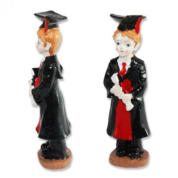 3 Adet 11cm Mezun Olmuş Erkek Biblo ürün görseli 1