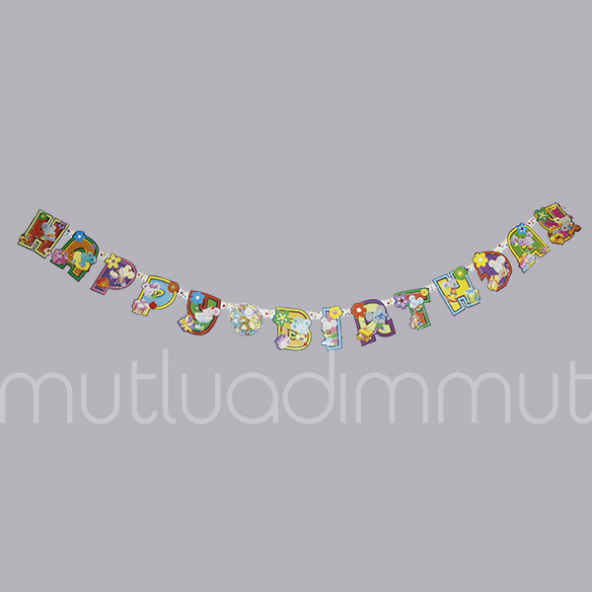 Sincaplı Happy Birthday Flama Bayrak Banner ürün görseli 1