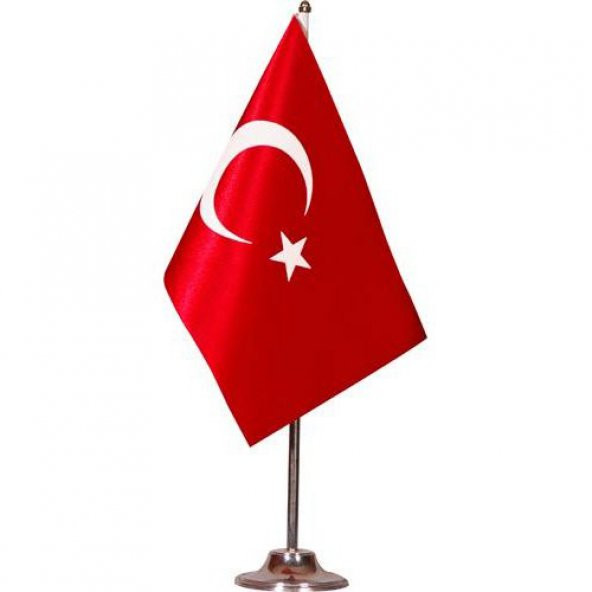 Masa Türk bayrağı metal ayaklı ürün görseli 1