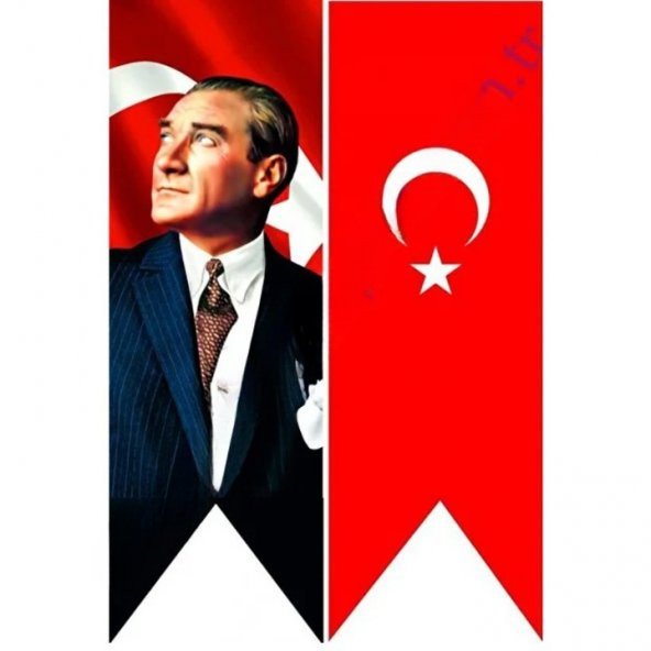 Türk Bayrağı Ve kırlangıç Atatürk Posteri 50x150 ürün görseli 1