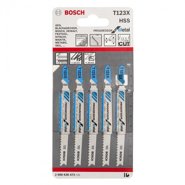 Dekupaj Testeresi Biçaklari T 123 X 5 Li 2608638473 ürün görseli 1